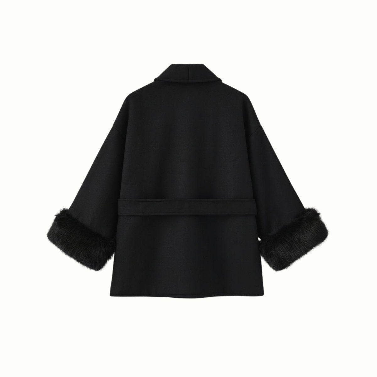 Veloura | Wool Cashmere Fur Cuff Coat
