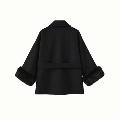 Veloura | Wool Cashmere Fur Cuff Coat