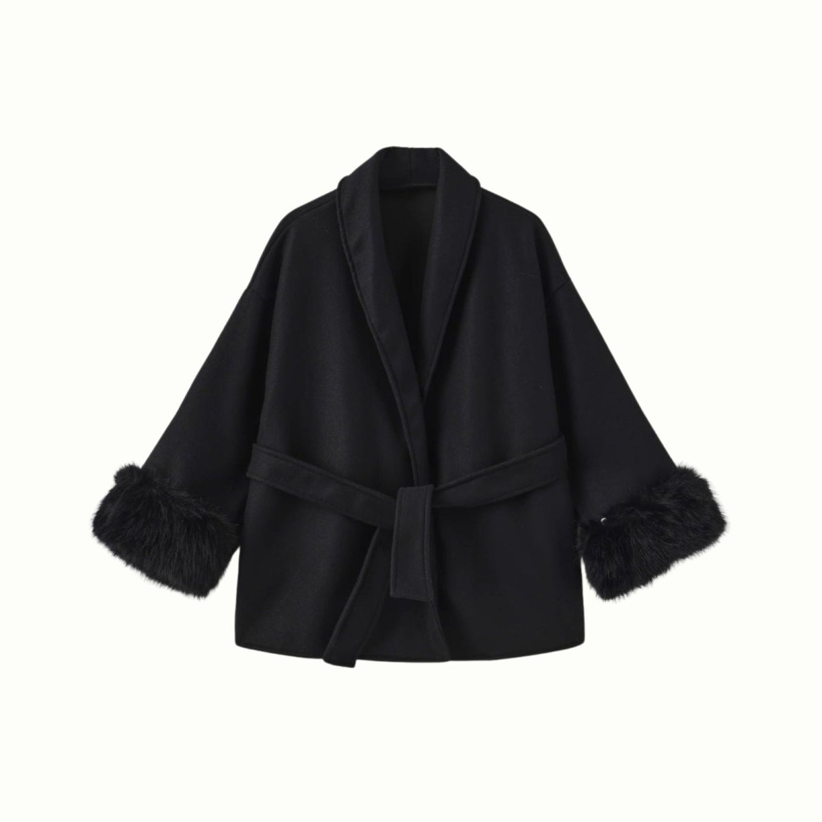 Veloura | Wool Cashmere Fur Cuff Coat