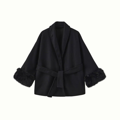 Veloura | Wool Cashmere Fur Cuff Coat
