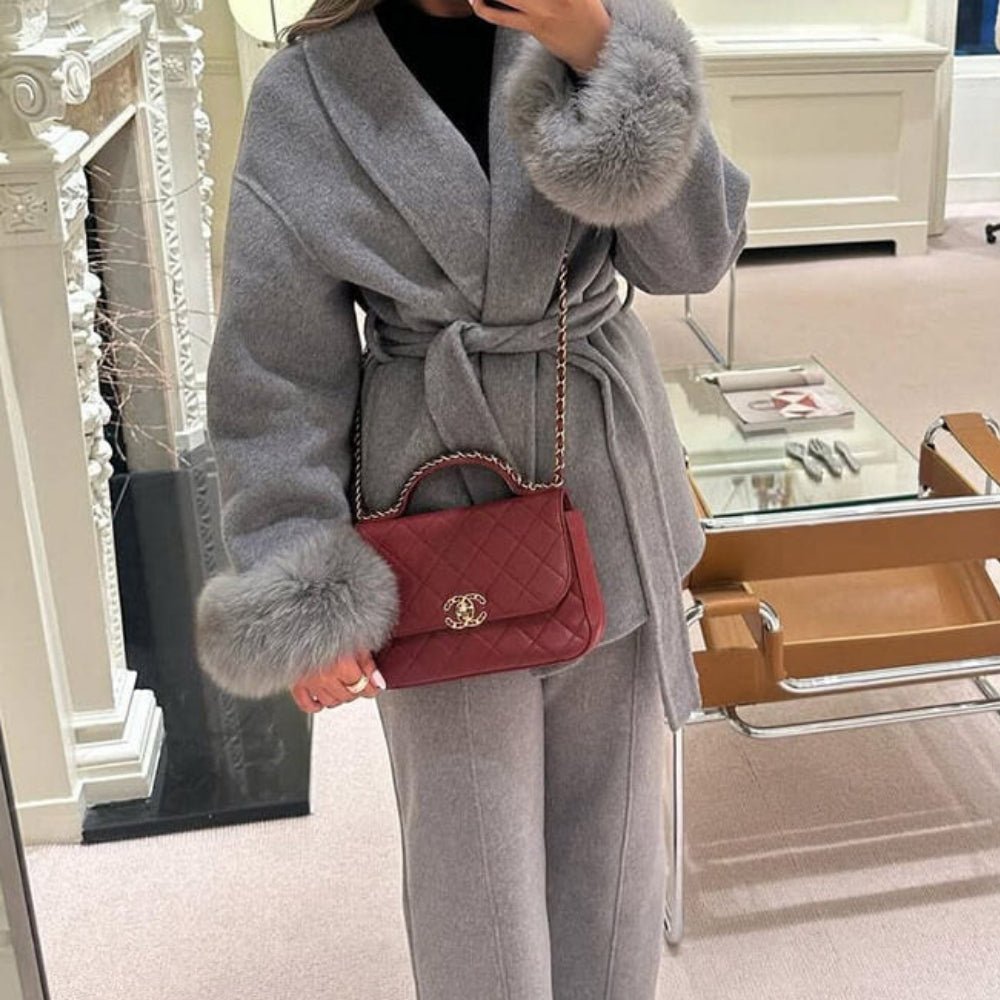 Veloura | Wool Cashmere Fur Cuff Coat