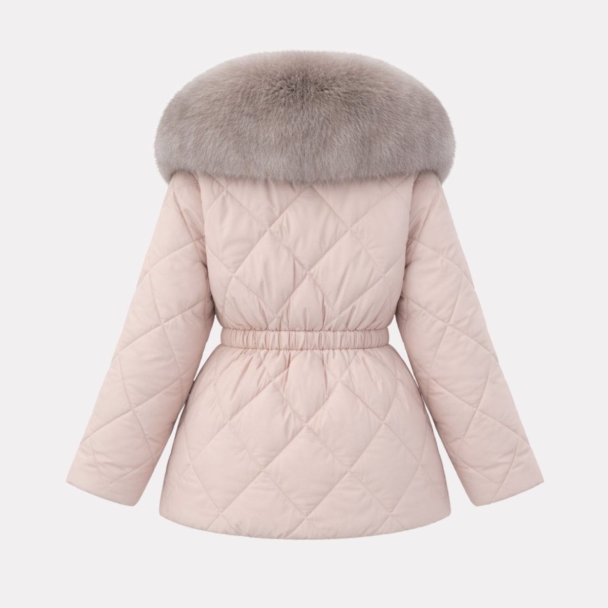 Lisette | Diamond Quilted Fox Fur Puffer Jacket