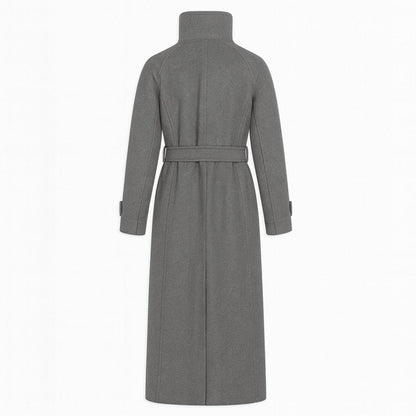 Isadora | Belted Funnel Neck Wool Coat