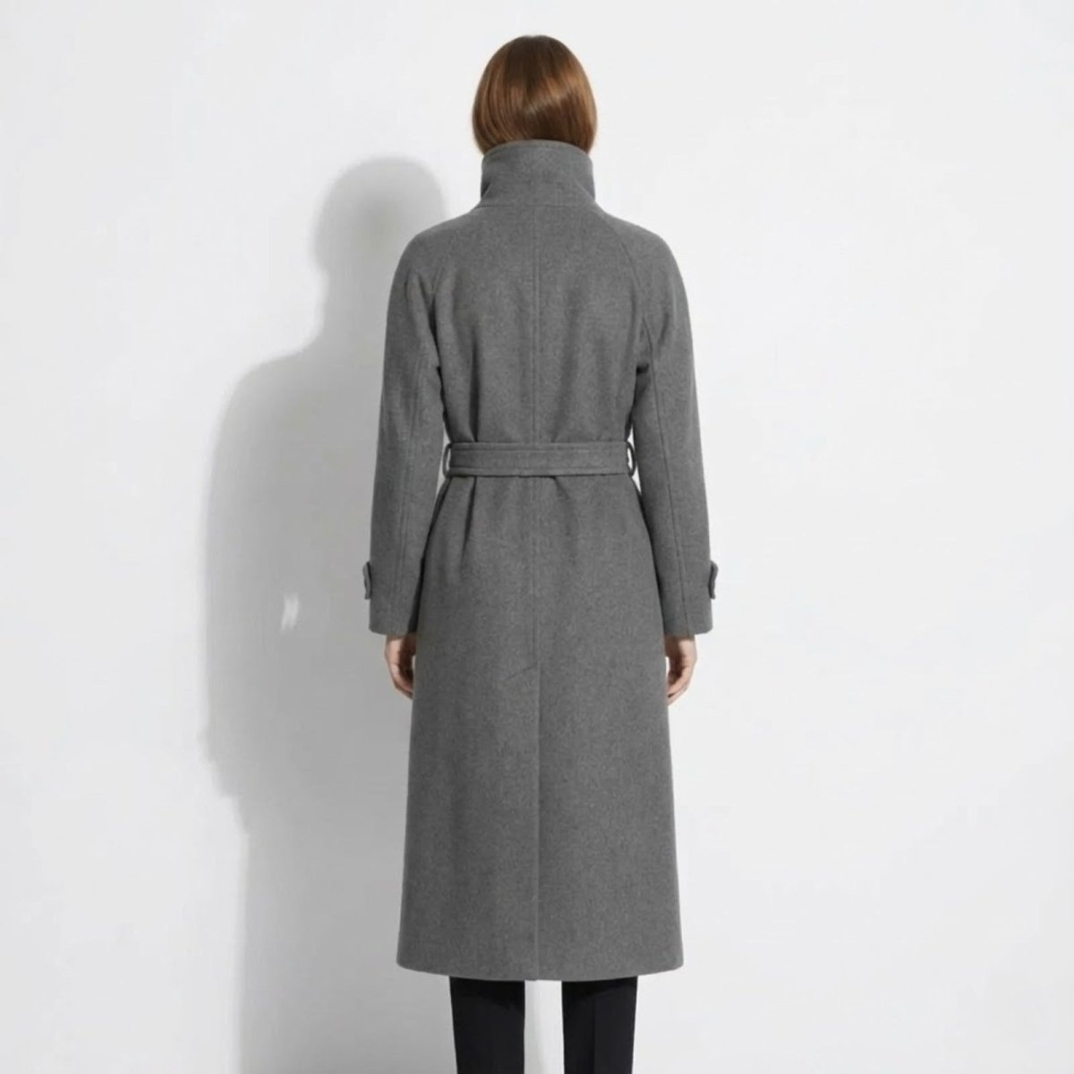 Isadora | Belted Funnel Neck Wool Coat