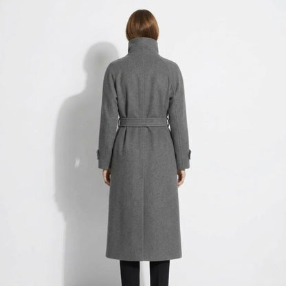 Isadora | Belted Funnel Neck Wool Coat