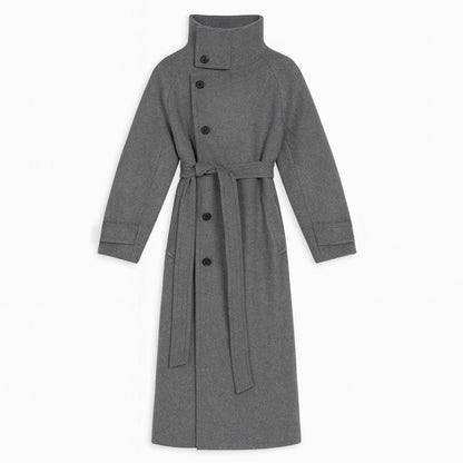 Isadora | Belted Funnel Neck Wool Coat