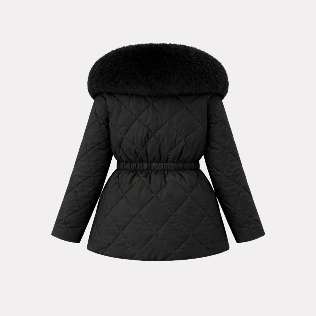 Lisette | Diamond Quilted Fox Fur Puffer Jacket