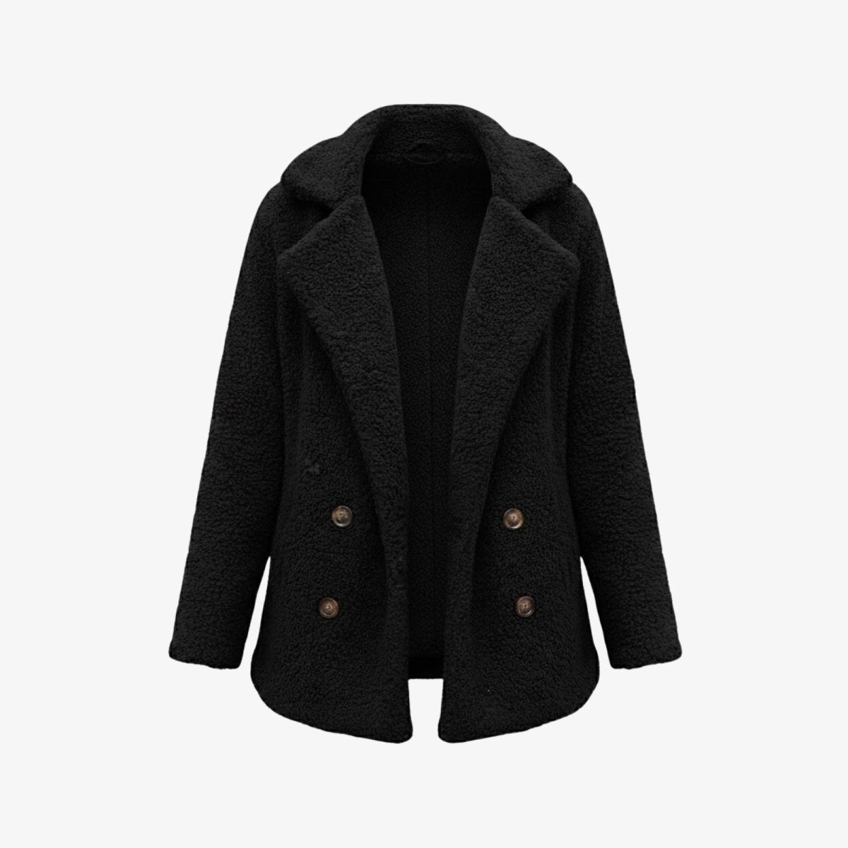 Claire | Double Breasted Bouclé Teddy Coat