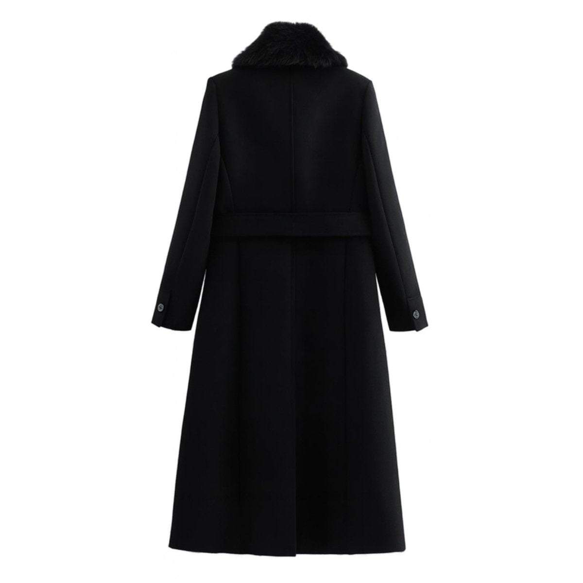 Arcelia | Wool Wrap Coat Shearling Collar