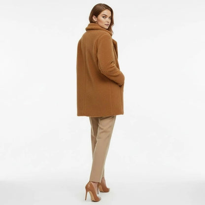 Claire | Double Breasted Bouclé Teddy Coat