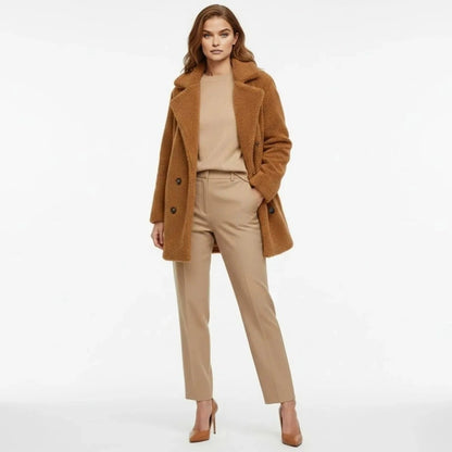 Claire | Double Breasted Bouclé Teddy Coat