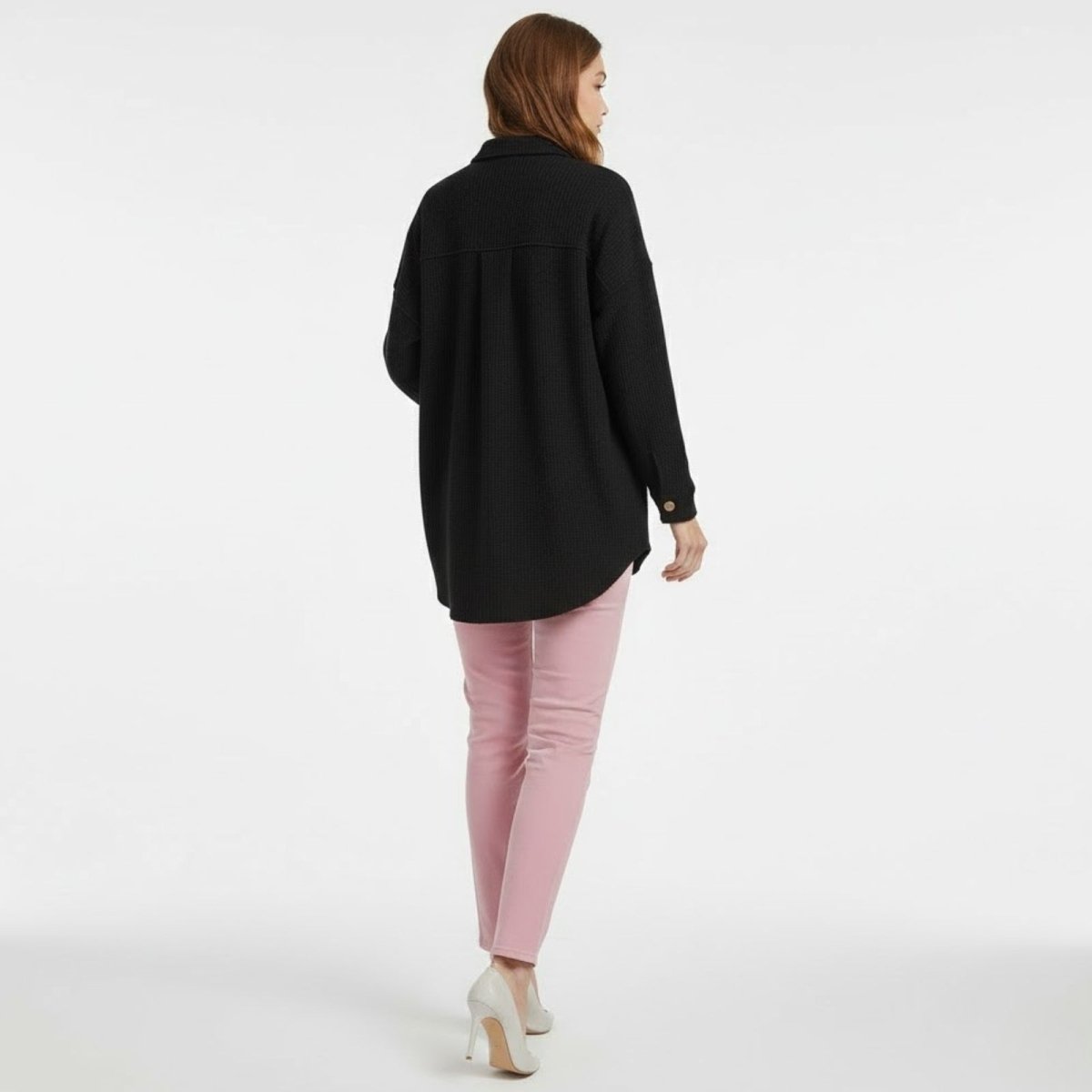Donelle | Waffle Knit Shacket Relaxed Fit