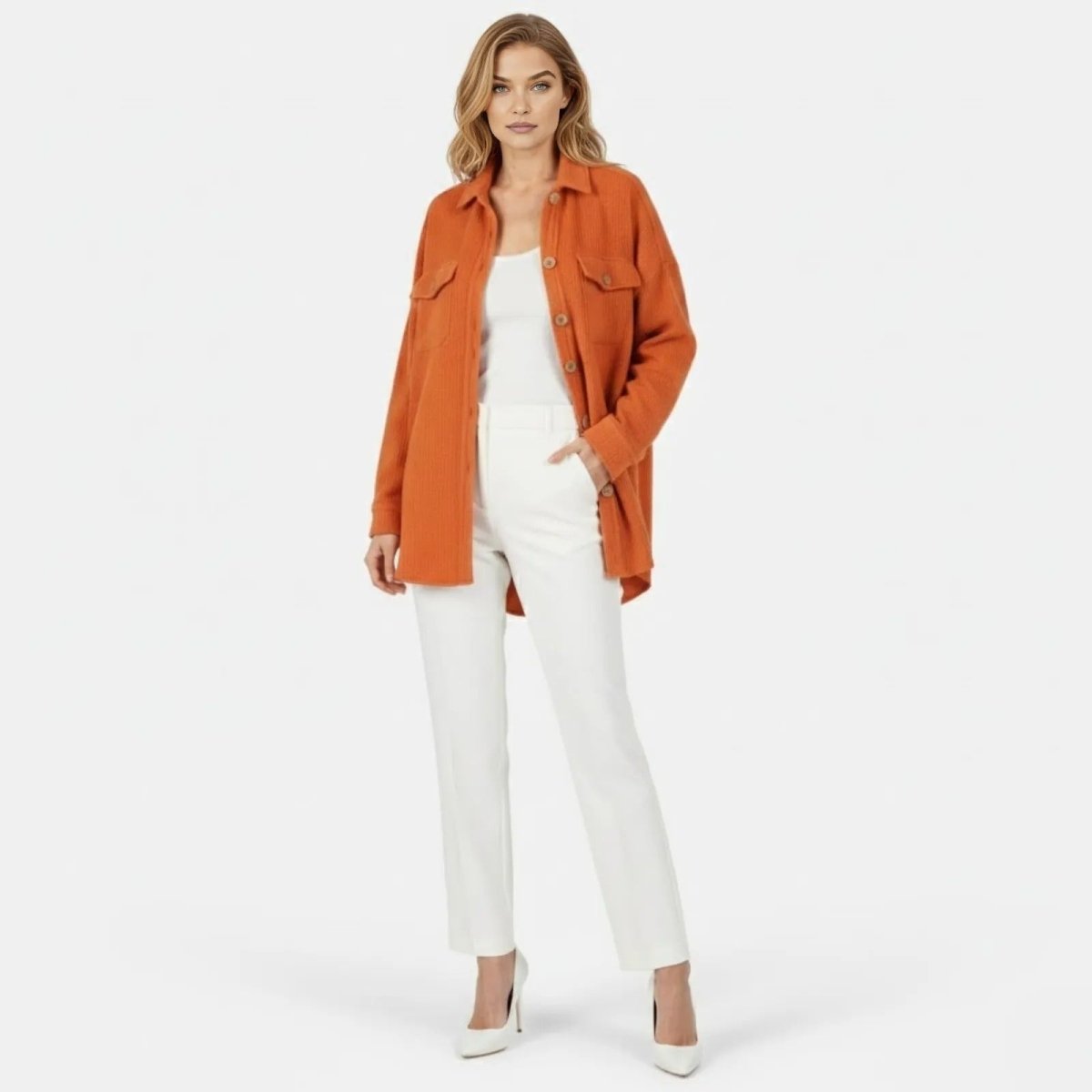 Donelle | Waffle Knit Shacket Relaxed Fit