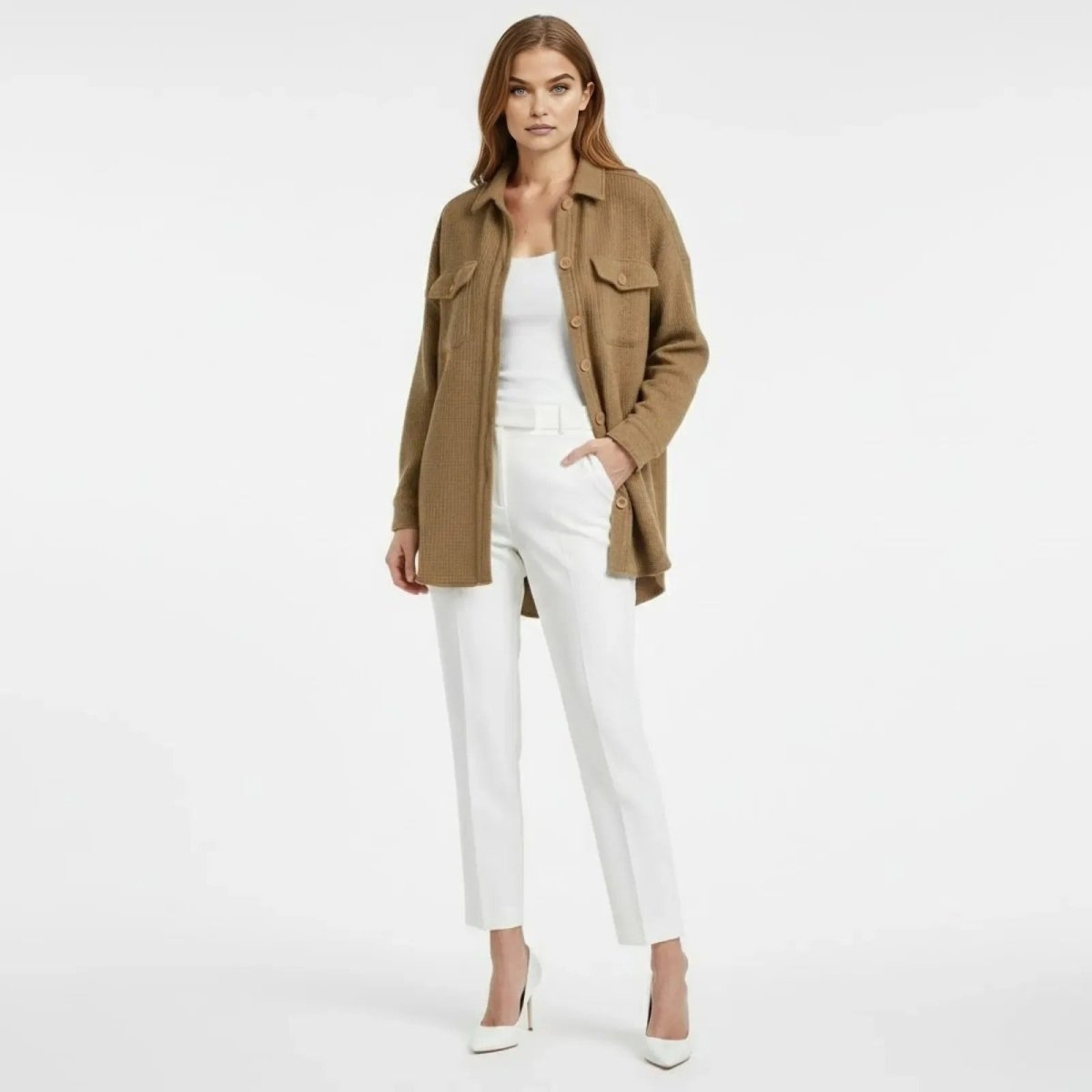 Donelle | Waffle Knit Shacket Relaxed Fit