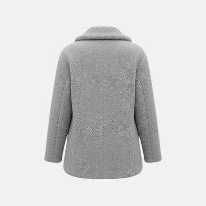 Claire | Double Breasted Bouclé Teddy Coat