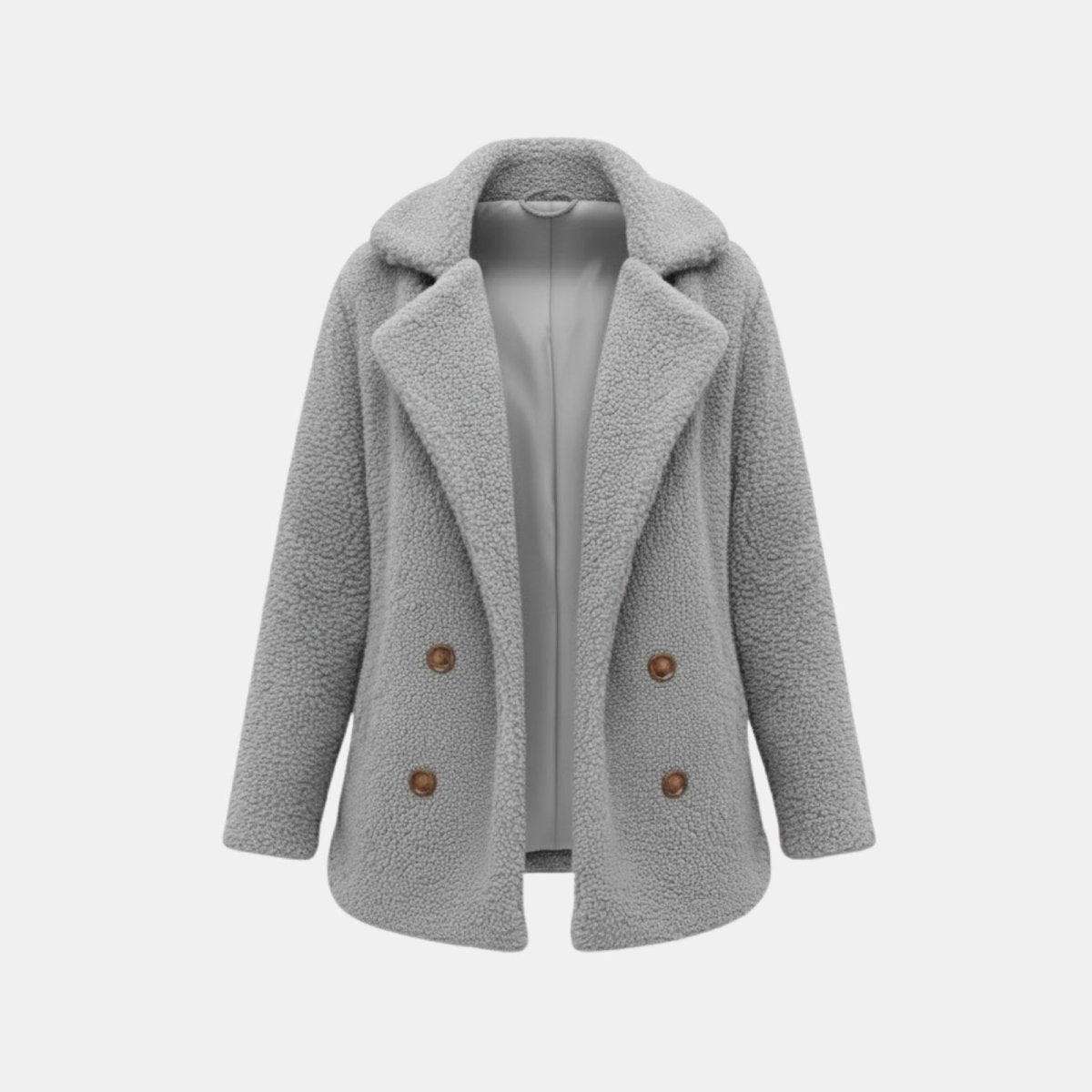 Claire | Double Breasted Bouclé Teddy Coat