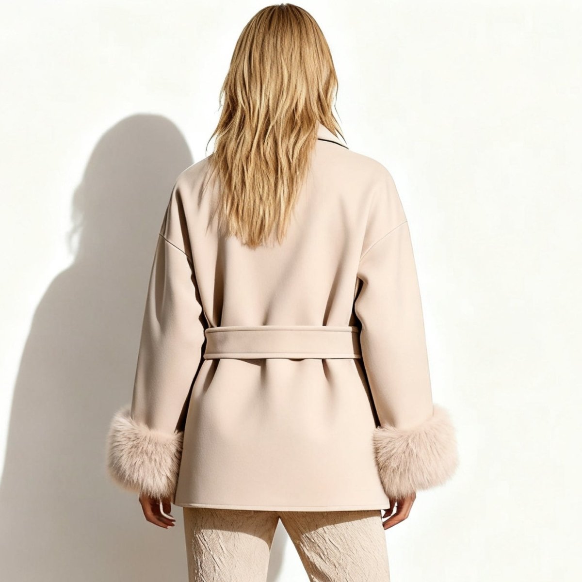 Veloura | Wool Cashmere Fur Cuff Coat