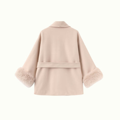 Veloura | Wool Cashmere Fur Cuff Coat