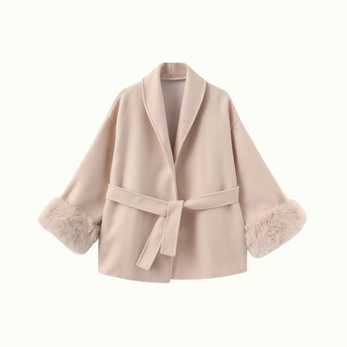 Veloura | Wool Cashmere Fur Cuff Coat