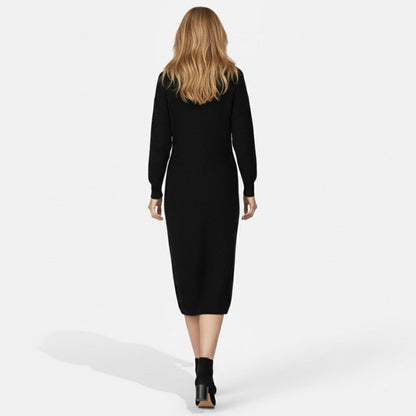 Janesse | Wrap Knit Midi Dress Waffle Texture