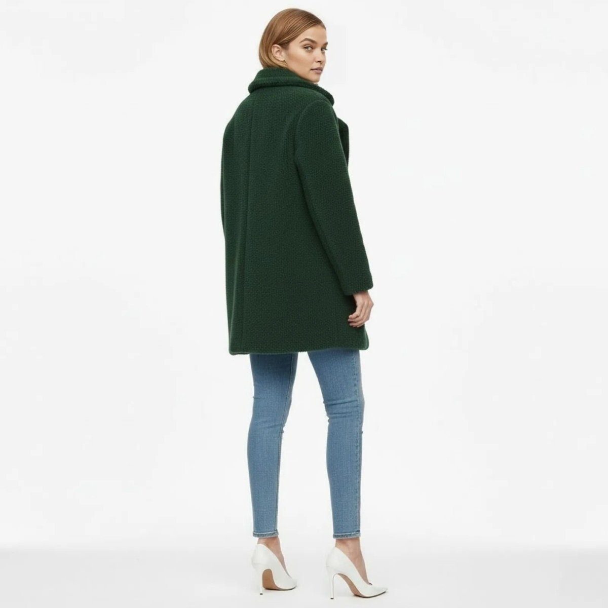 Claire | Double Breasted Bouclé Teddy Coat