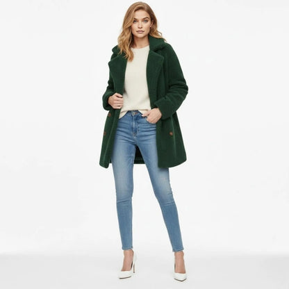 Claire | Double Breasted Bouclé Teddy Coat
