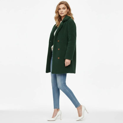Claire | Double Breasted Bouclé Teddy Coat