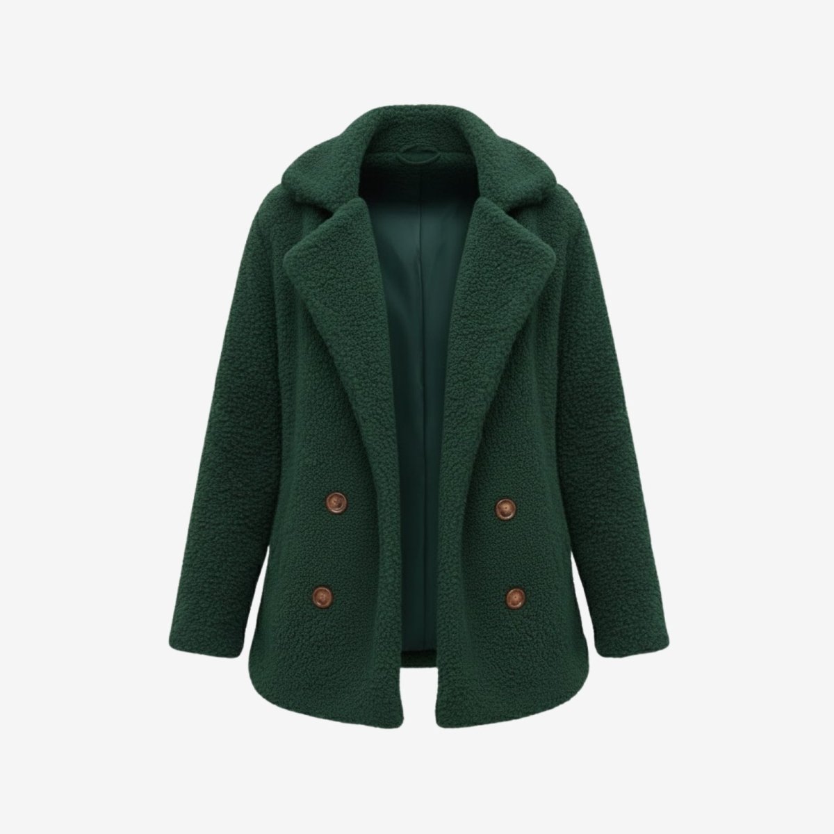 Claire | Double Breasted Bouclé Teddy Coat