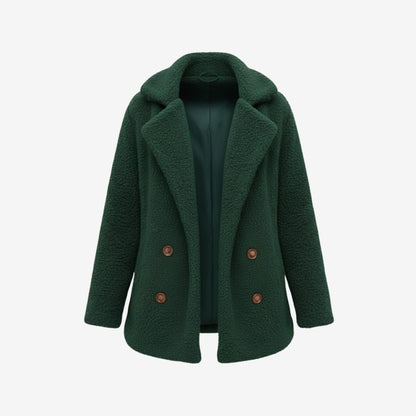 Claire | Double Breasted Bouclé Teddy Coat