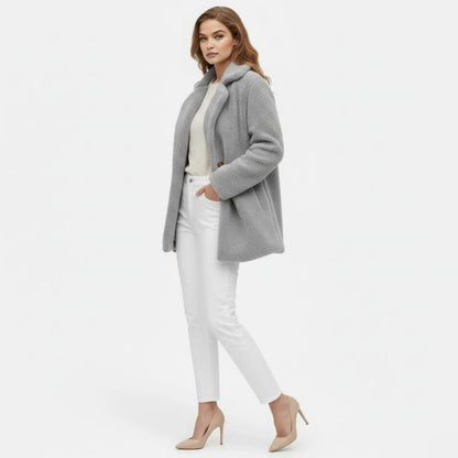 Claire | Double Breasted Bouclé Teddy Coat