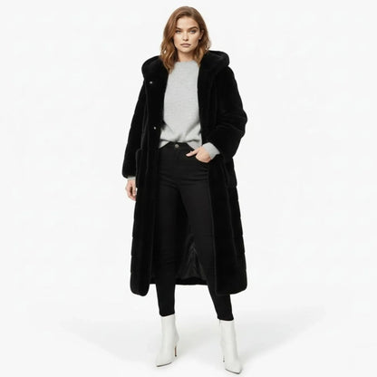 Anastasia | Long Hooded Faux Fur Coat