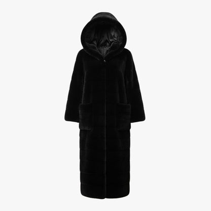 Anastasia | Long Hooded Faux Fur Coat
