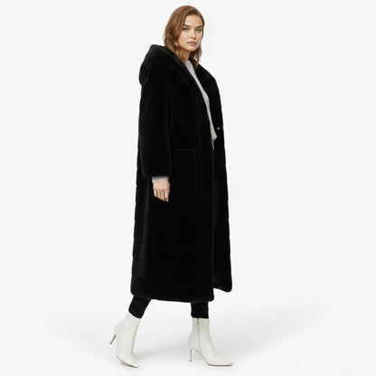 Anastasia | Long Hooded Faux Fur Coat