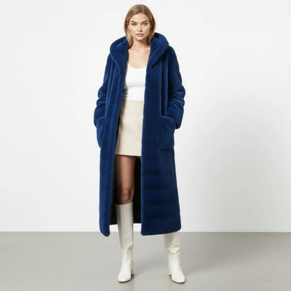 Anastasia | Long Hooded Faux Fur Coat