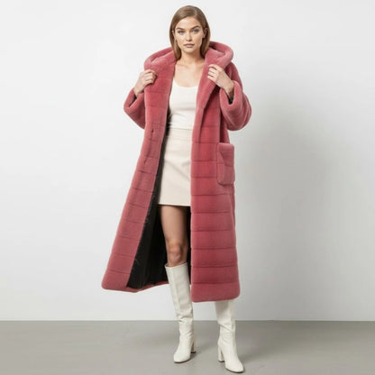 Anastasia | Long Hooded Faux Fur Coat