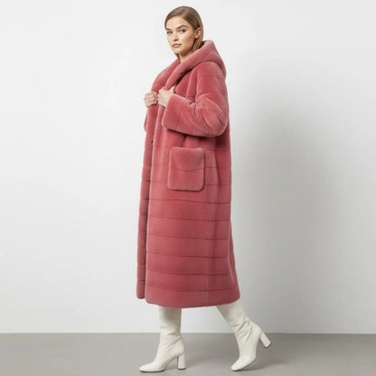 Anastasia | Long Hooded Faux Fur Coat