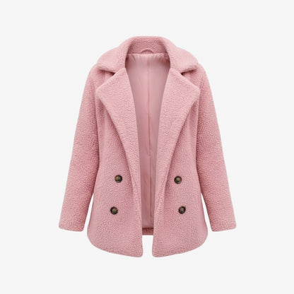 Claire | Double Breasted Bouclé Teddy Coat
