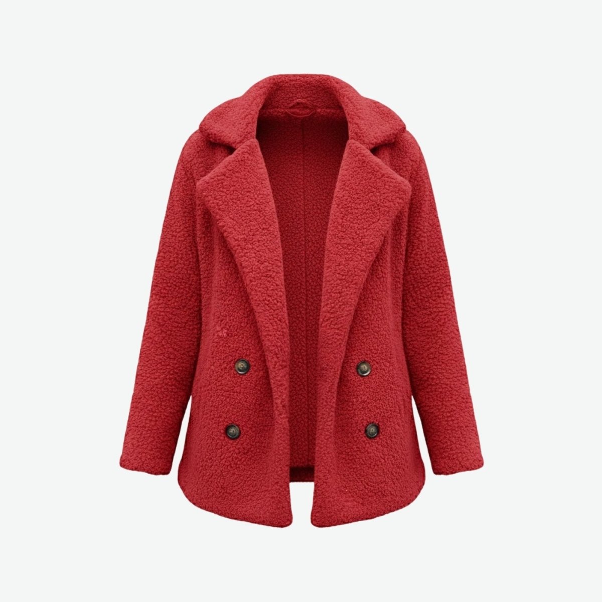 Claire | Double Breasted Bouclé Teddy Coat