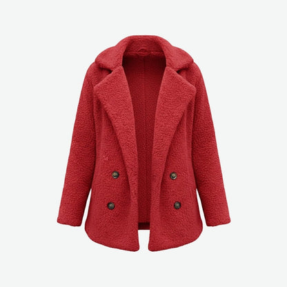 Claire | Double Breasted Bouclé Teddy Coat
