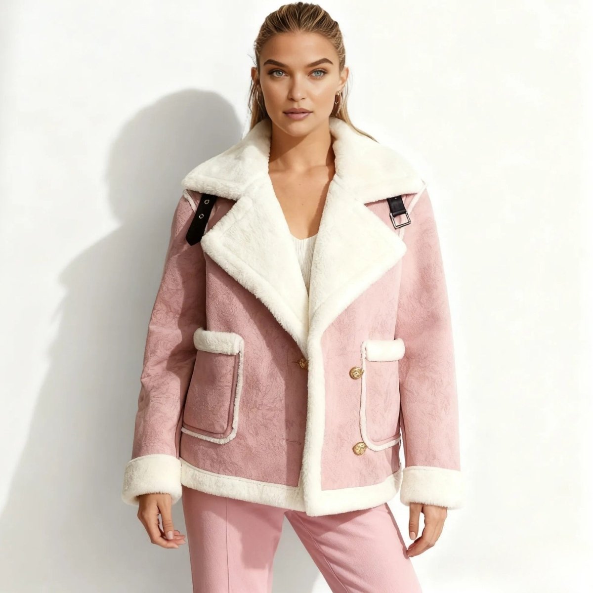 Cosette | Faux Shearling Aviator Jacket