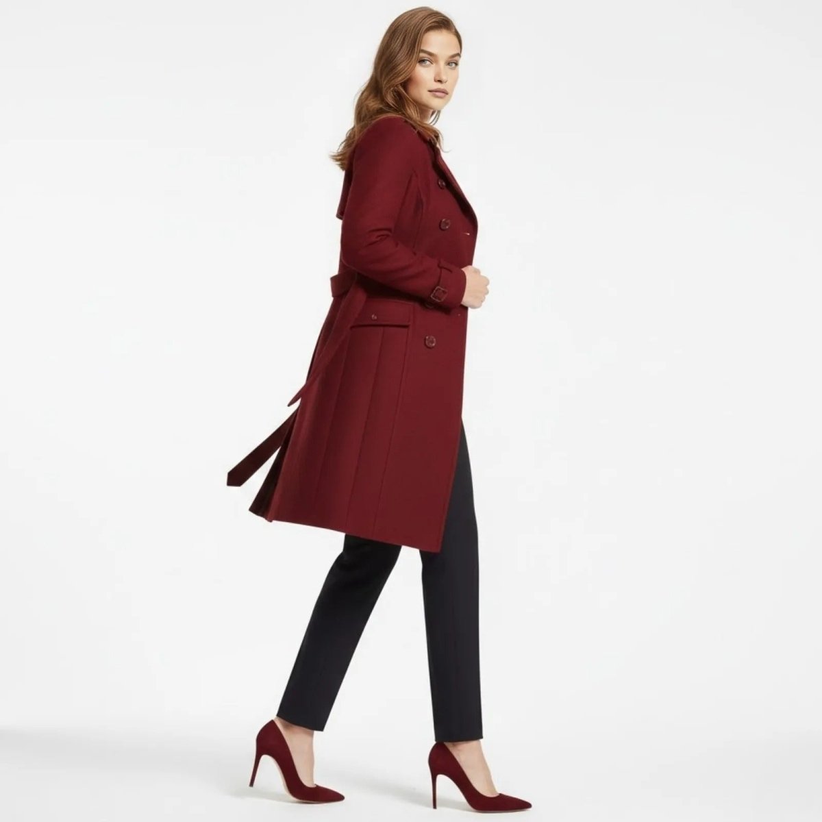 Valentina | Double Breasted Wool Trench Coat