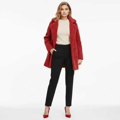 Claire | Double Breasted Bouclé Teddy Coat