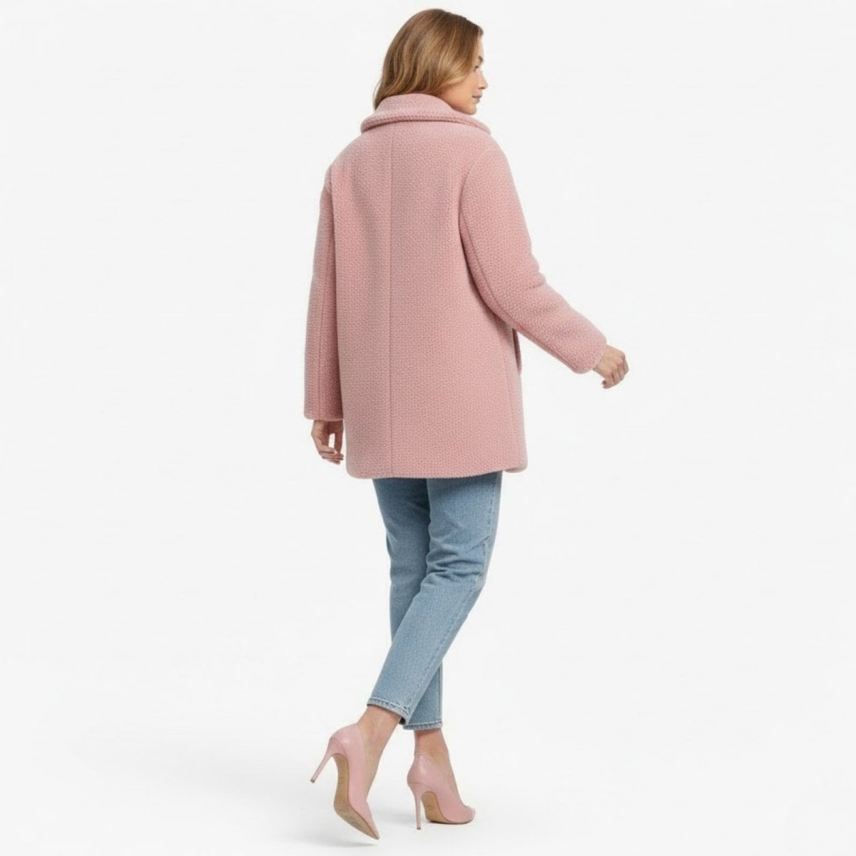 Claire | Double Breasted Bouclé Teddy Coat