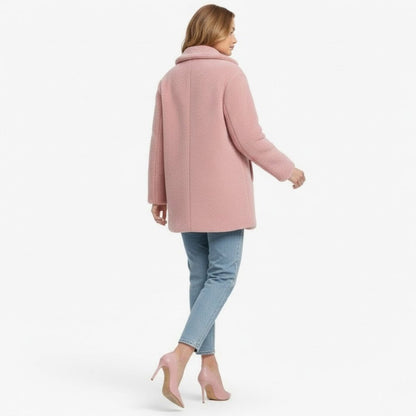 Claire | Double Breasted Bouclé Teddy Coat