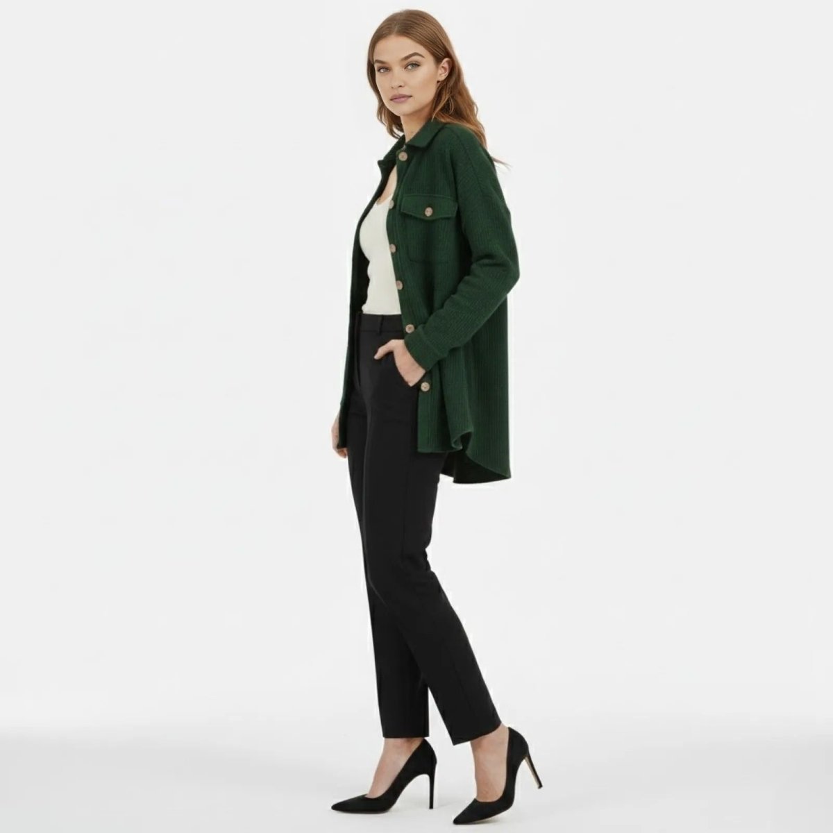 Donelle | Waffle Knit Shacket Relaxed Fit