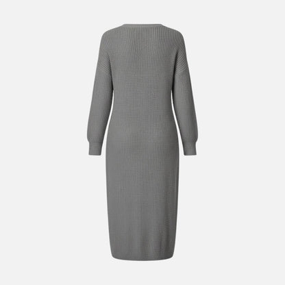 Janesse | Wrap Knit Midi Dress Waffle Texture