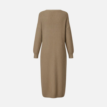 Janesse | Wrap Knit Midi Dress Waffle Texture