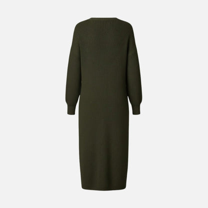 Janesse | Wrap Knit Midi Dress Waffle Texture