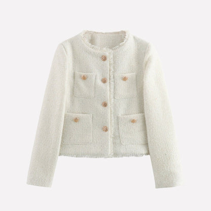 Colette | Cropped Bouclé Tweed Jacket