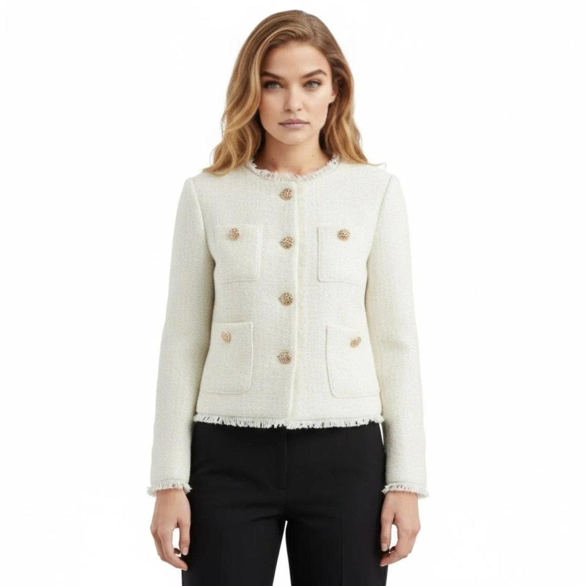 Colette | Cropped Bouclé Tweed Jacket
